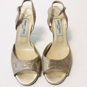 Jimmy Choo gold sandals  size 39